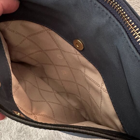 Michael Kors Jet Set Nylon Crossbody Purse Bag Navy Blue - Picture 6 of 8